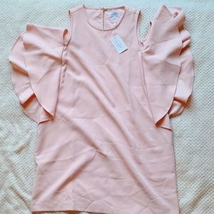 Mudpie Birdie Ruffle Dress Size M Blush Pink